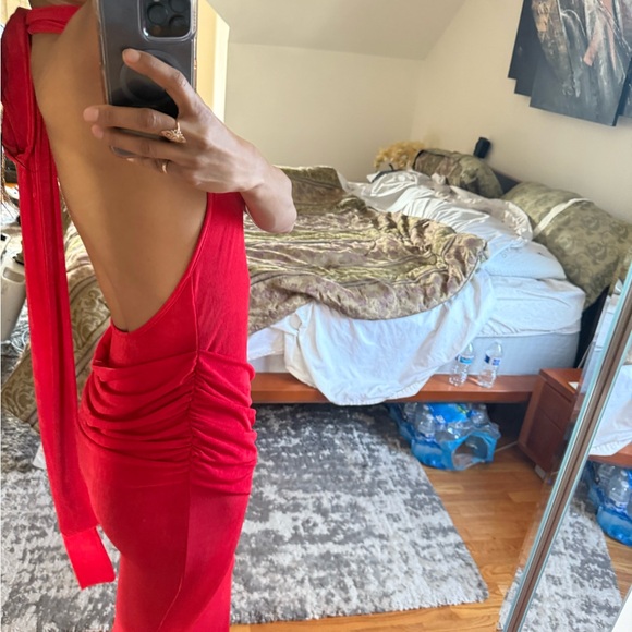 NWT Red Halter maxi Dress like helsa cult Gaia - Picture 5 of 9